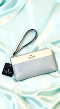 Lucy Medium L Zip Wristlets White & Gray Light - Kate Spade